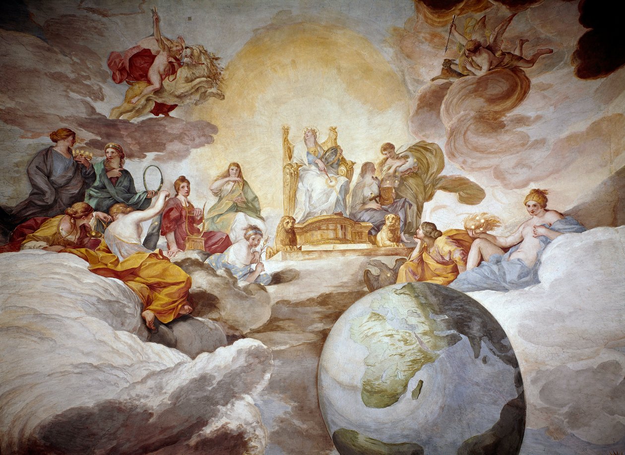 Alegorie božského poznání. Freska od Andrea Sacchi (1599-1661) 1629-1633 Palazzo Barberini, Národní galerie antického umění Řím od Andrea Sacchi