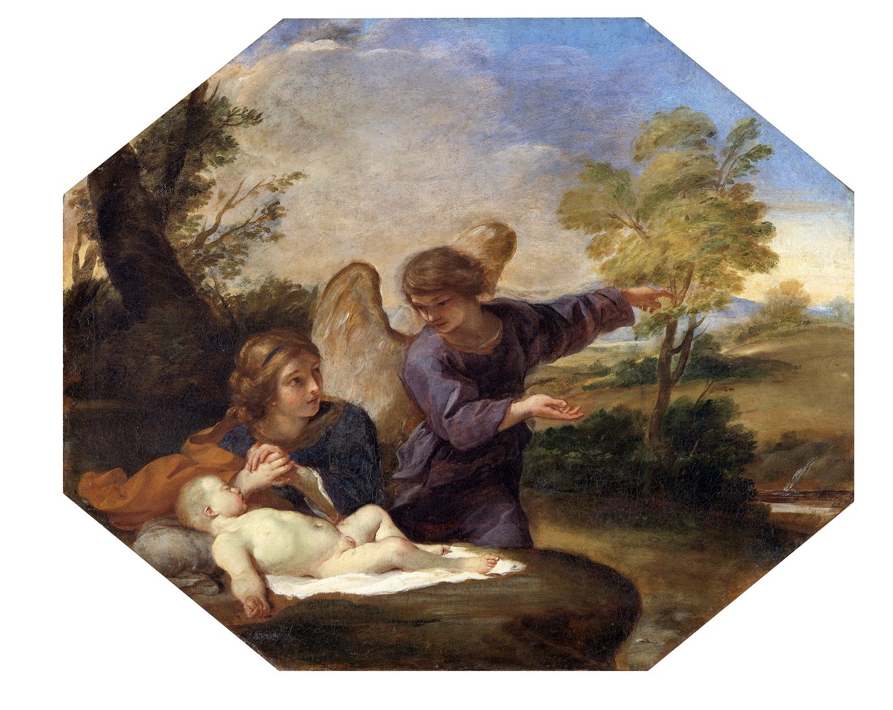 "Hagar a anděl", 1616-1661 od Andrea Sacchi