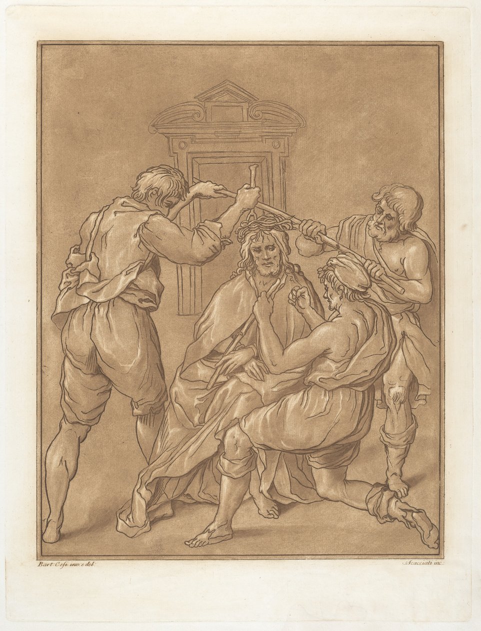 Kristus korunovaný trním od Andrea Scacciati after Bartolomeo Cesi