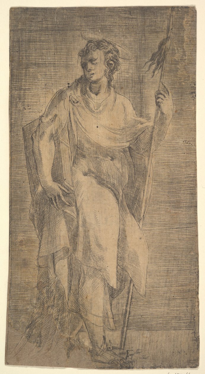 Světec, možná Matouš, držící hůl a knihu, ca. 1540-50. od Andrea Schiavone