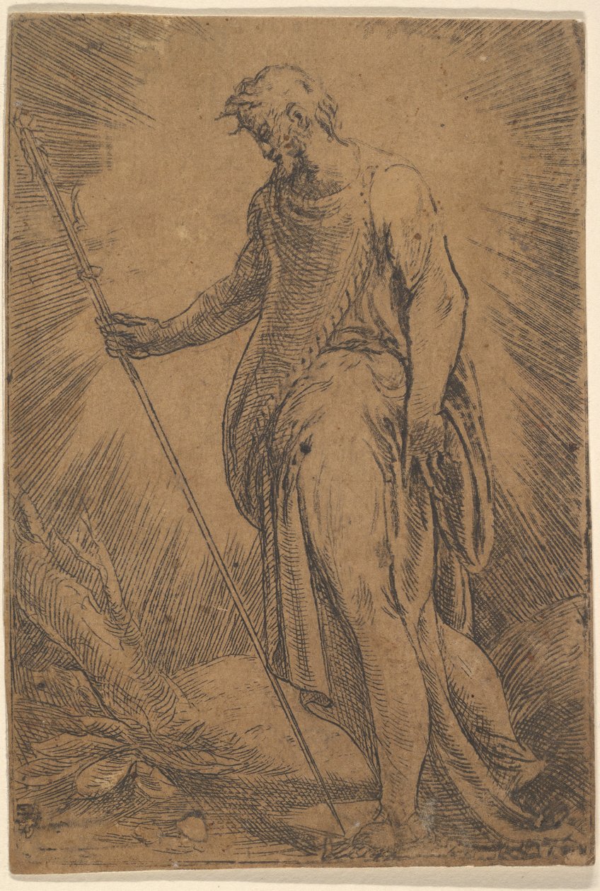 Apoštol drží hůl obrácenou doleva, ca. 1540-60. od Andrea Schiavone