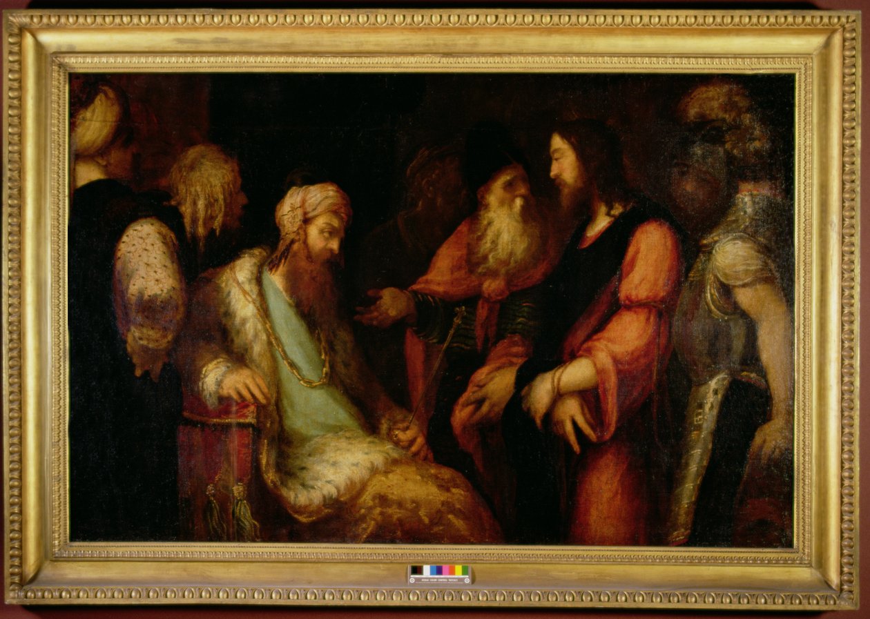 Kristus před Herodem, kolem 1558-62 od Andrea Schiavone