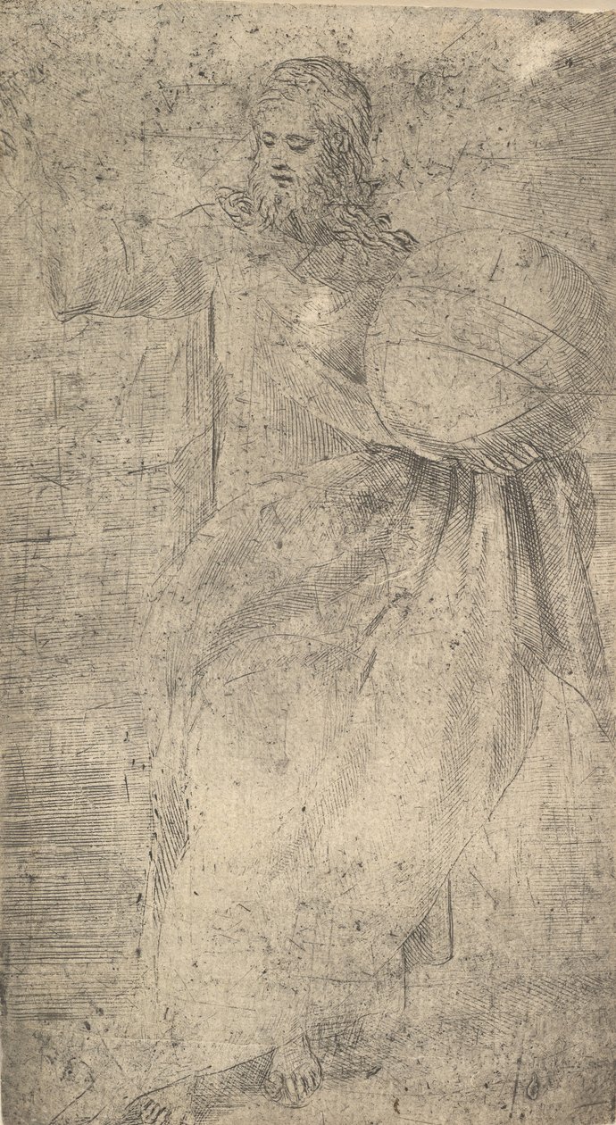 Kristus jako Spasitel držící zeměkouli, od Krista a apoštolů, ca. 1548-50. od Andrea Schiavone