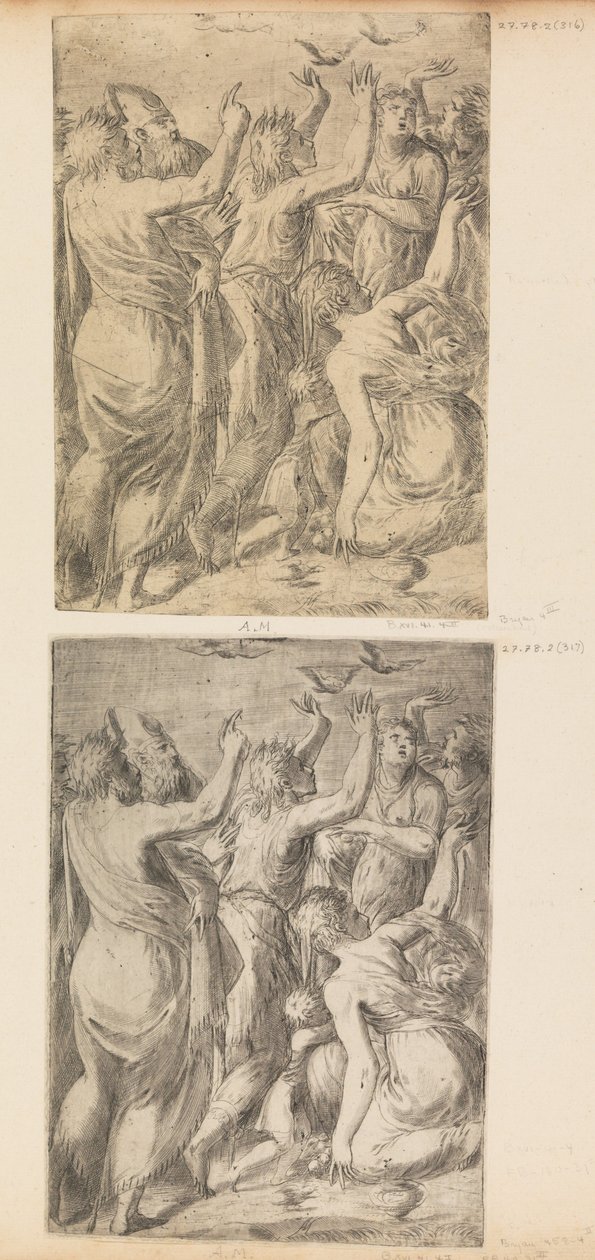 Mojžíš ukazuje křepelky Izraelitům, ca. 1545. od Andrea Schiavone