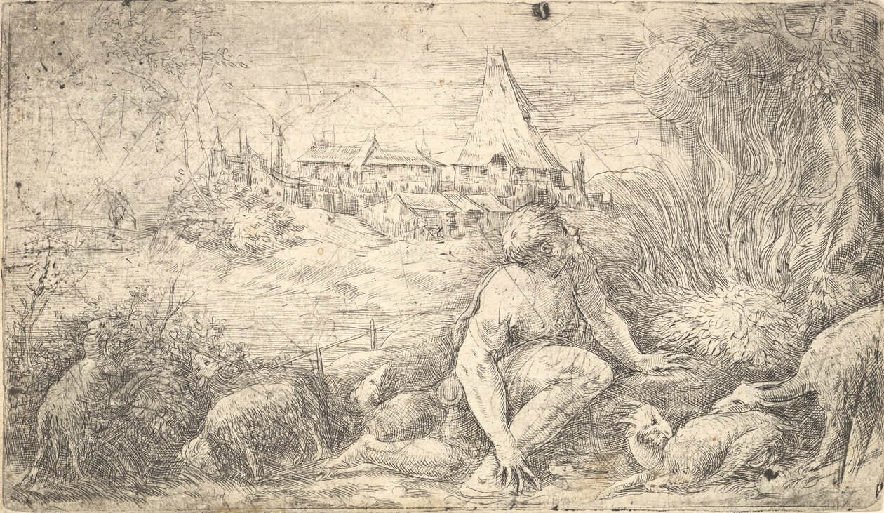 Mojžíš a hořící keř, ca. 1544-47. od Andrea Schiavone