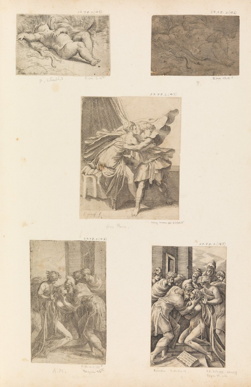 Spící Amor, Návrat marnotratného syna, ca. 1536-40. od Andrea Schiavone