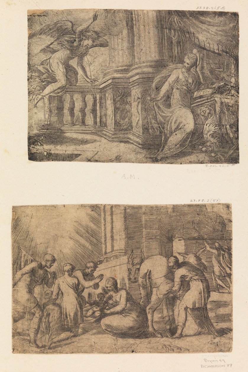Zvěstování, Klanění pastýřů, po ca. 1552. od Andrea Schiavone