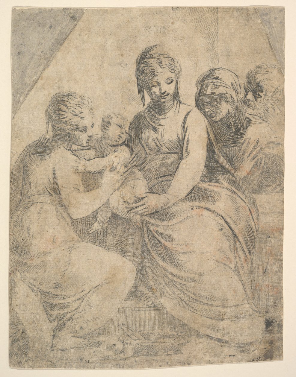 Panna a dítě v doprovodu svatých, ca. 1540-50. od Andrea Schiavone