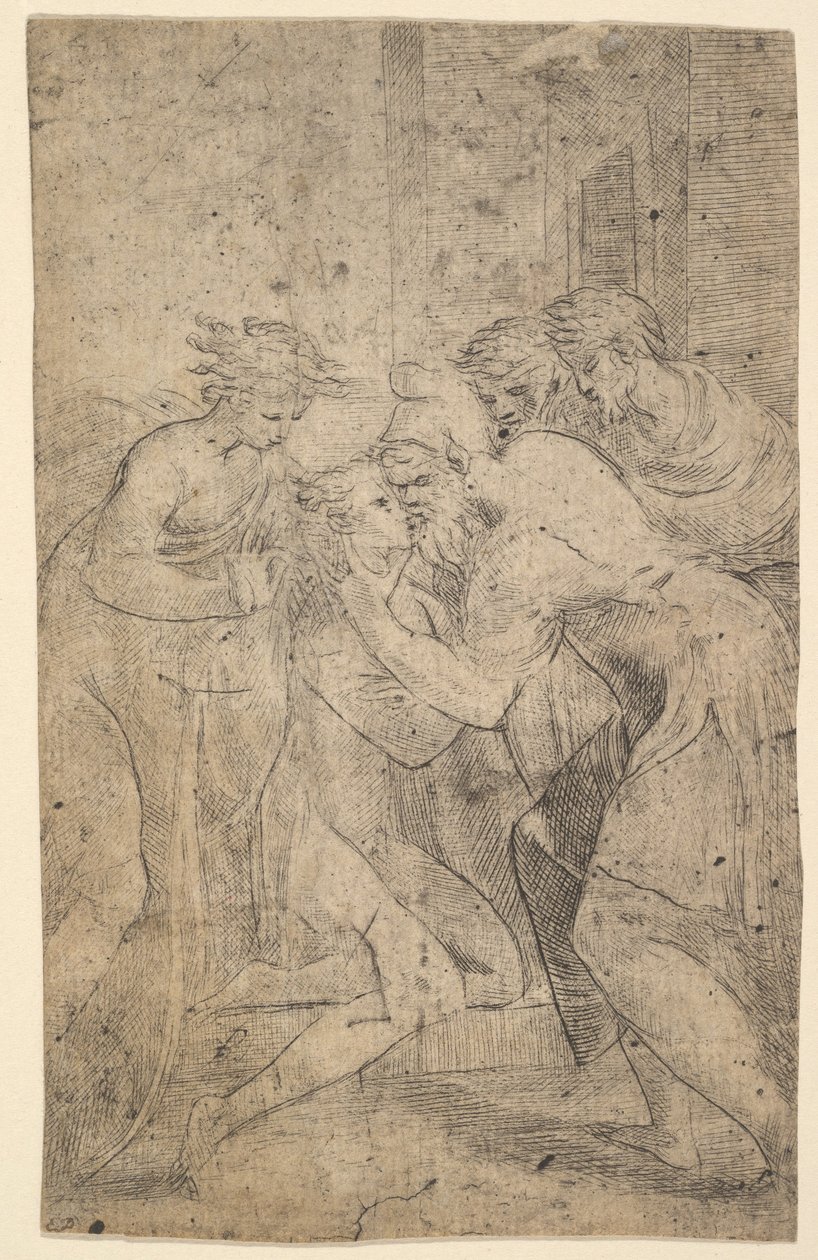 Návrat marnotratného syna, který padne svému otci k nohám, ca. 1536-40. od Andrea Schiavone