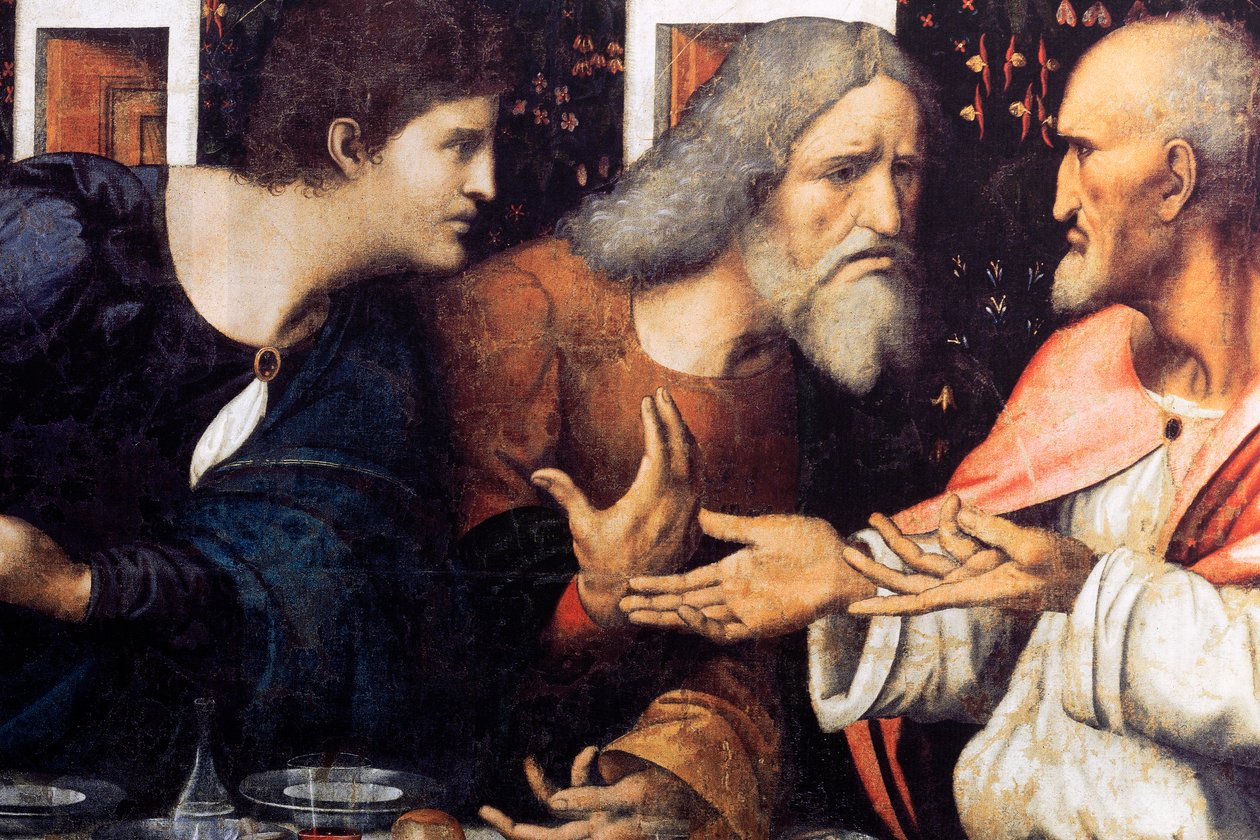 Opatství (Tongerlo Abbey). Malba. Poslední večeře. 1506-1507. Detail (malba) od Andrea Solario
