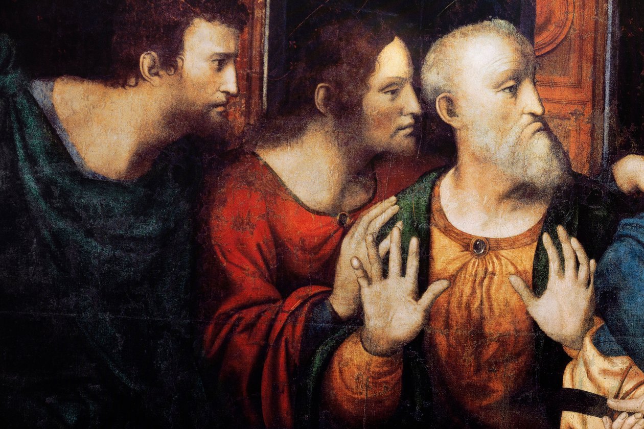 Opatství (Tongerlo Abbey). Malba. Poslední večeře. 1506-1507. Detail (malba) od Andrea Solario