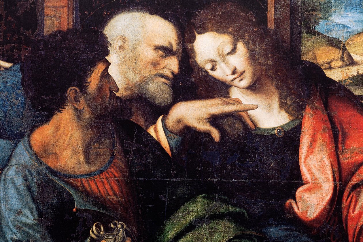 Opatství (Tongerlo Abbey). Malba. Poslední večeře. 1506-1507. Detail (malba) od Andrea Solario