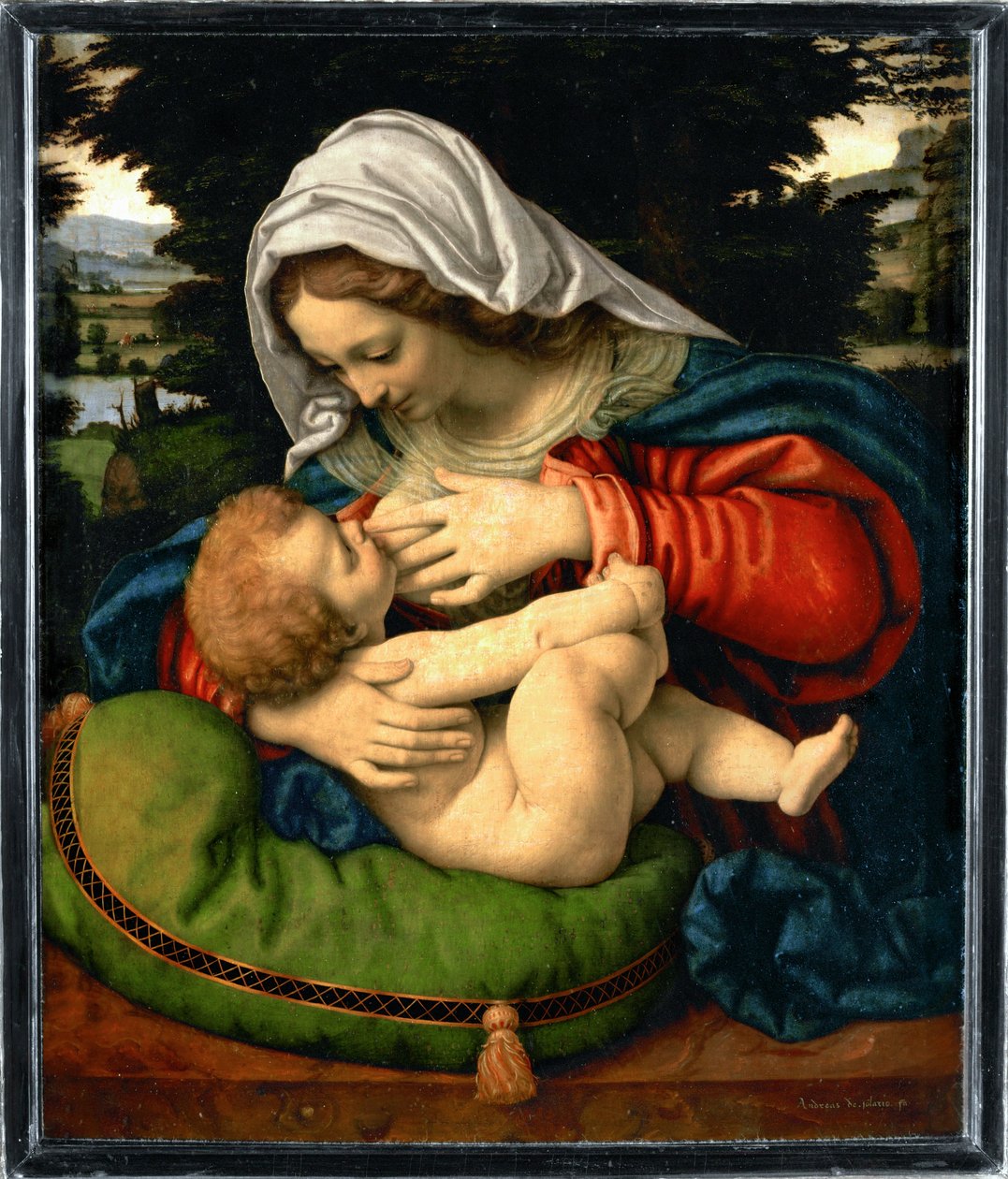 La Vierge au coussin vert - Madona se zeleným polštářkem ... od Andrea Solario