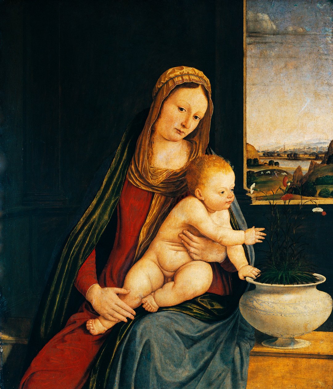 Madona s dítětem nebo Madona z karafiátů od Andrea Solario