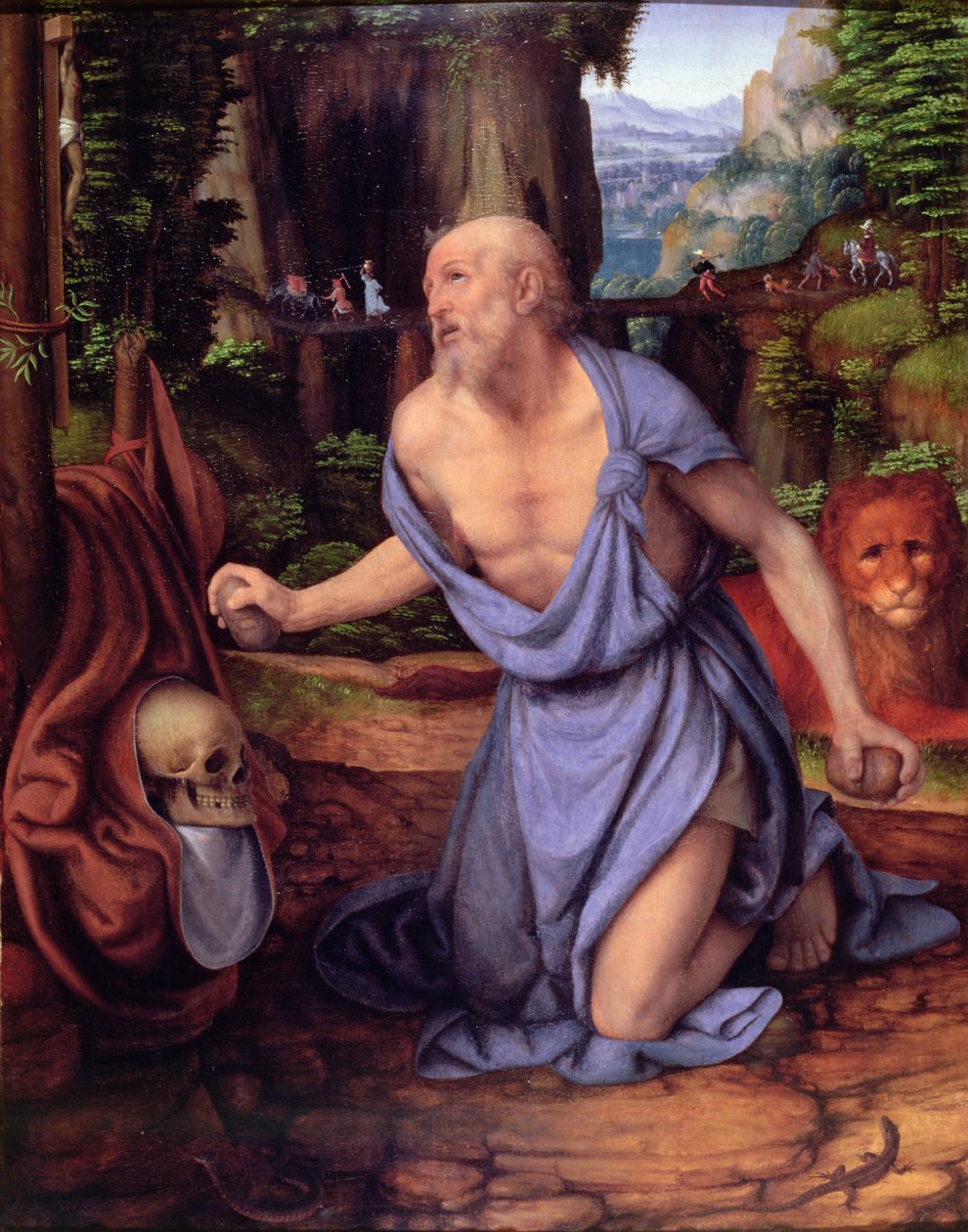 St. Jerome in the Wilderness, c.1510-15 (olej na panelu) od Andrea Solario
