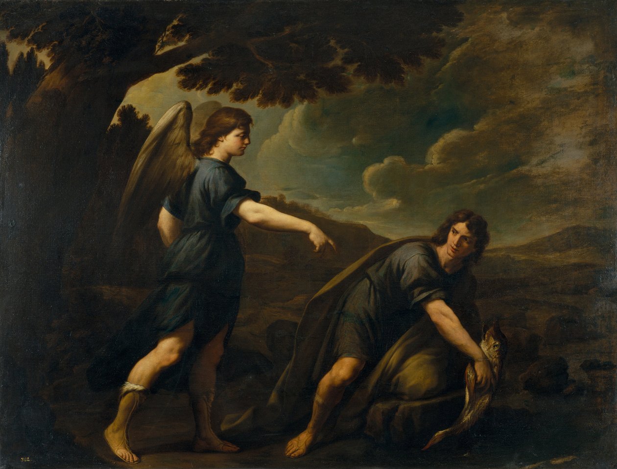 Anděl a Tobiáš s rybou, c. 1640 od Andrea Vaccaro