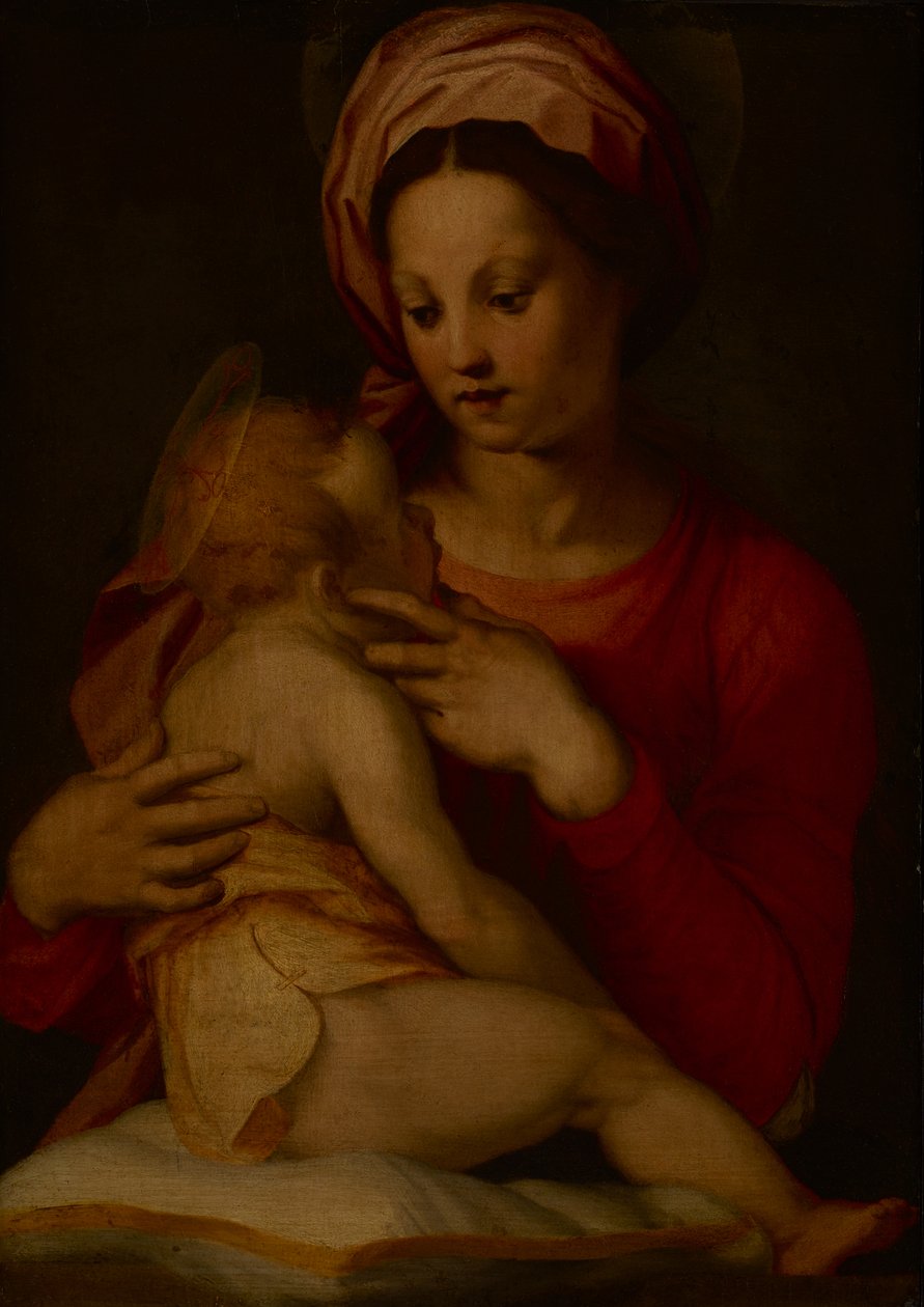 Madonna s dítětem (olej na desce) od Andrea del (attr.to) Sarto