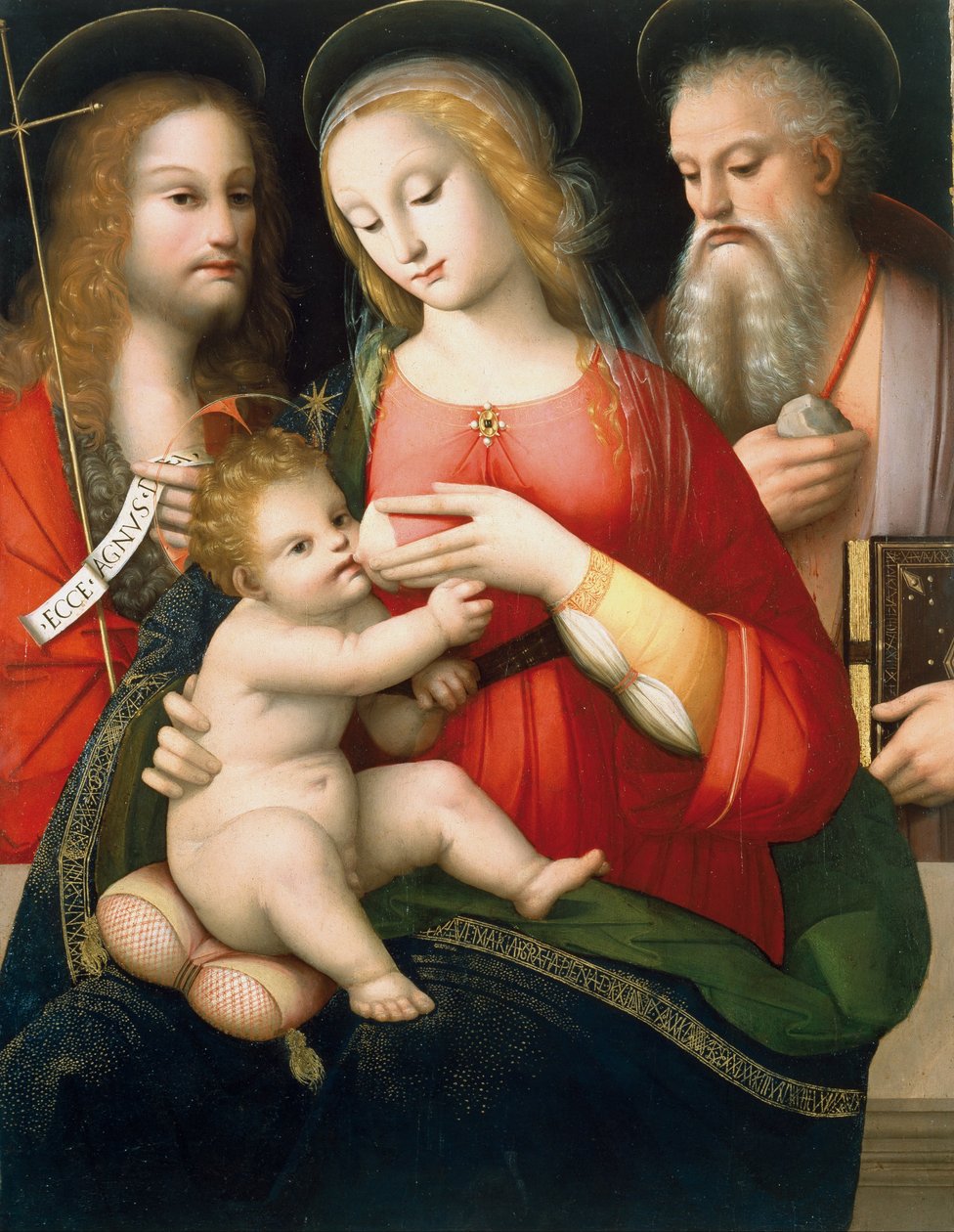 Madona s dítětem a svatými Janem Křtitelem a Girolamem od Andrea del Brescianino