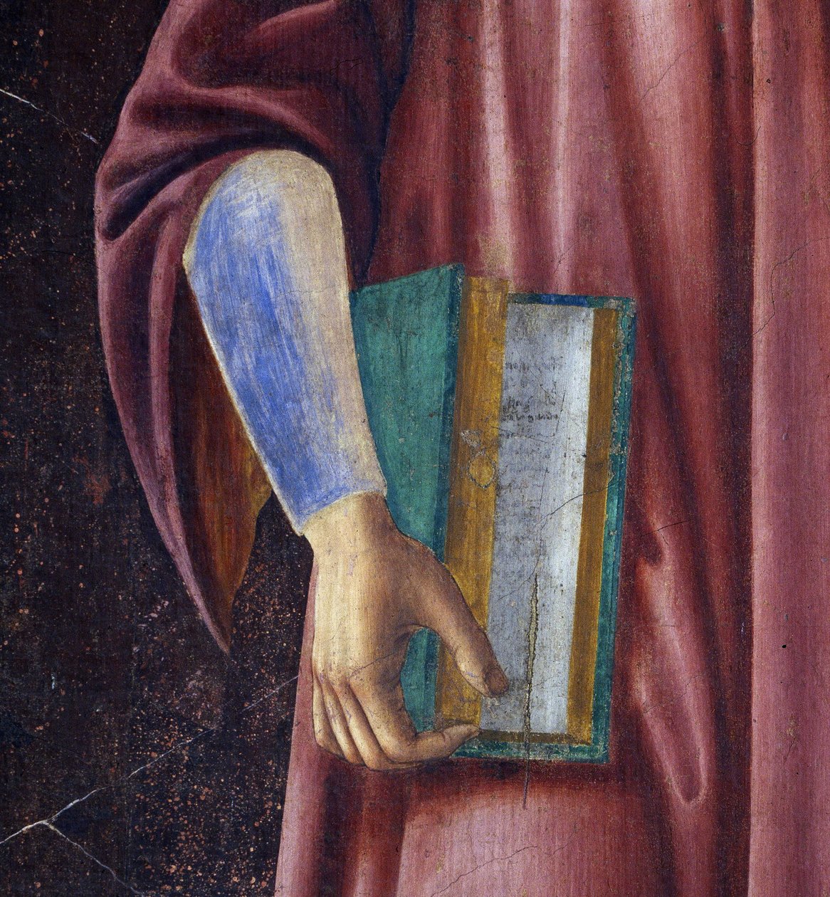 Dante Alighieri (detail) ze série slavných mužů a žen Villa Carducci, kolem 1450 (freska položená na plátně) od Andrea del Castagno