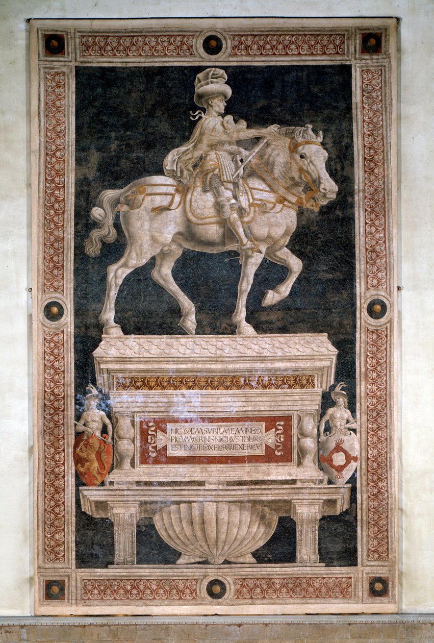 Jezdecký památník Niccolo da Tolentino (samostatná freska od Andrea del Castagno