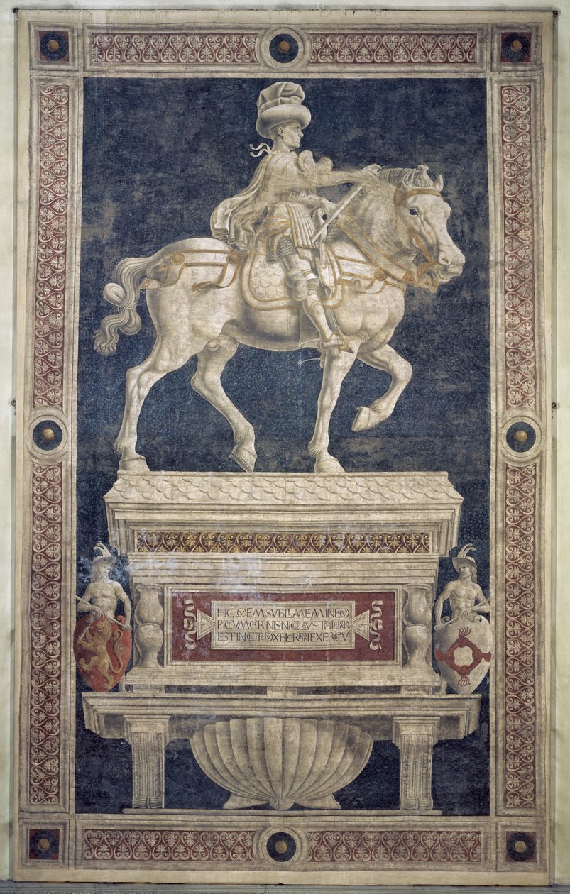 Jezdecký pomník Niccolo Marucci da Tolentino († 1435), 1456 (freska) od Andrea del Castagno