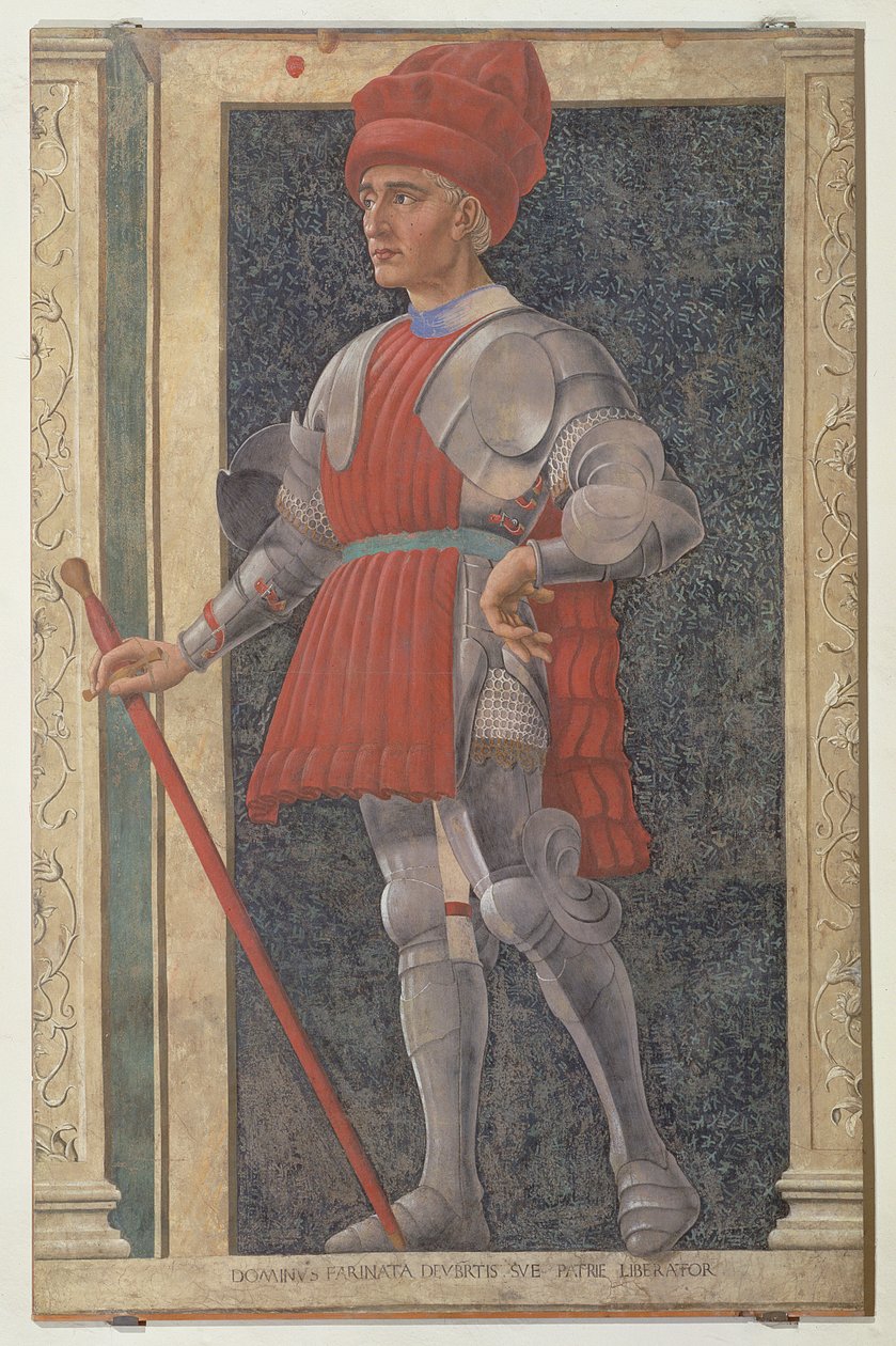 Farinata degli Uberti († 1264) ze série slavných mužů a žen Villa Carducci, kolem 1450 (podrobnosti viz 28492) od Andrea del Castagno