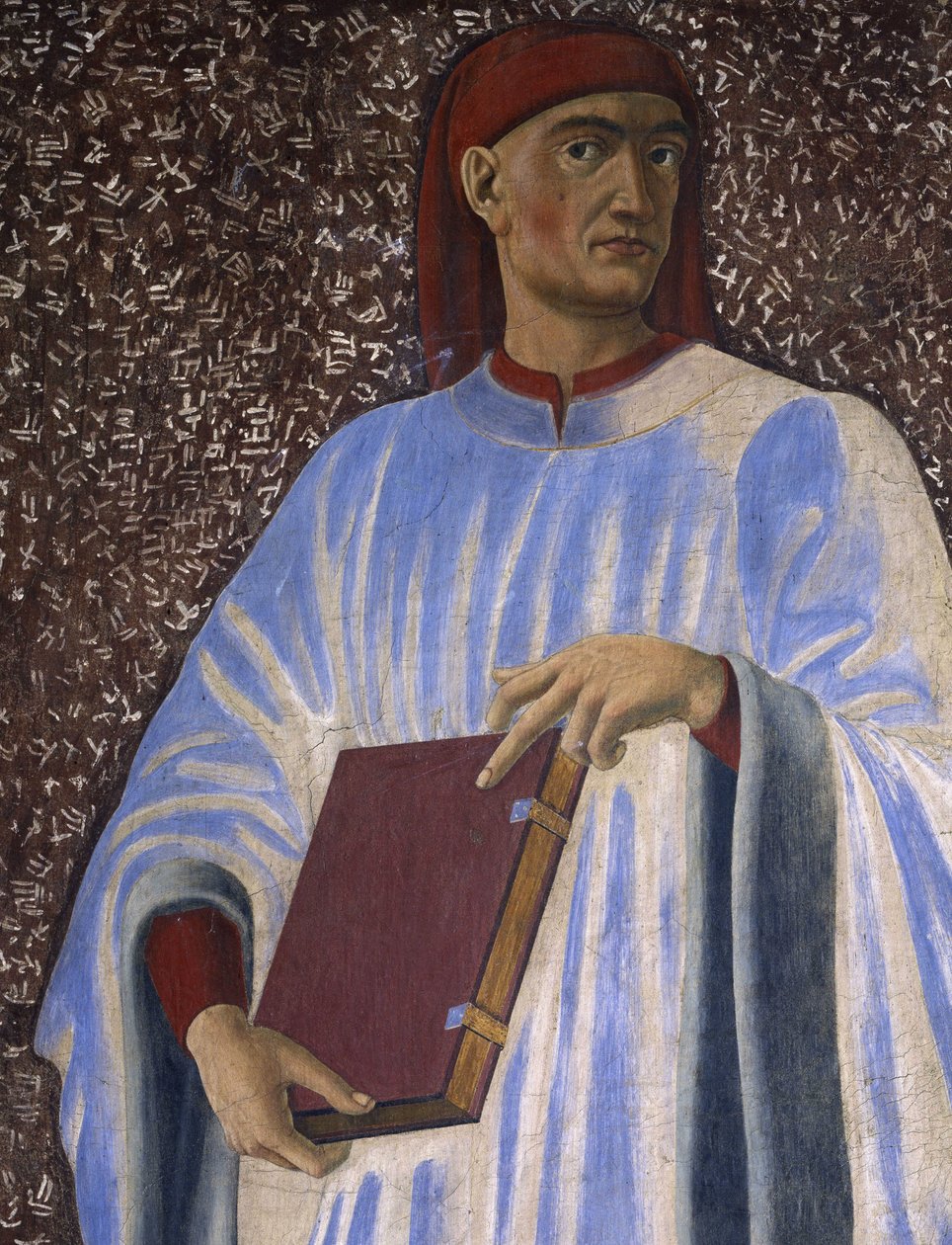 Giovanni Boccaccio (1313-75) ze série slavných mužů a žen Villa Carducci (detail), kolem 1450 (freska položená na plátně) od Andrea del Castagno