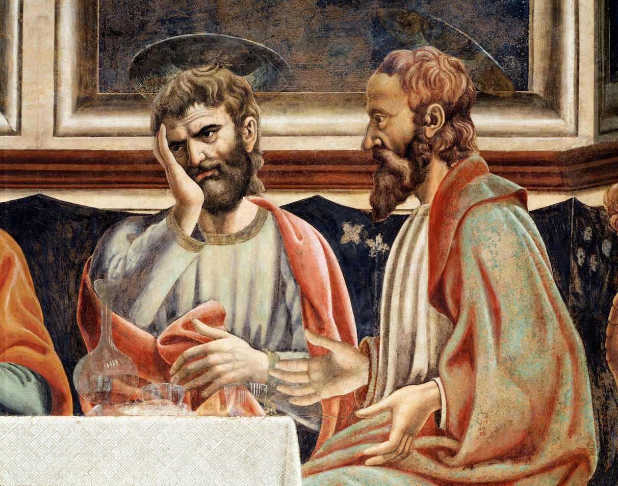 Poslední večeře, detail Jakuba, syna Alfea a Šimona (Fresco od Andrea del Castagno