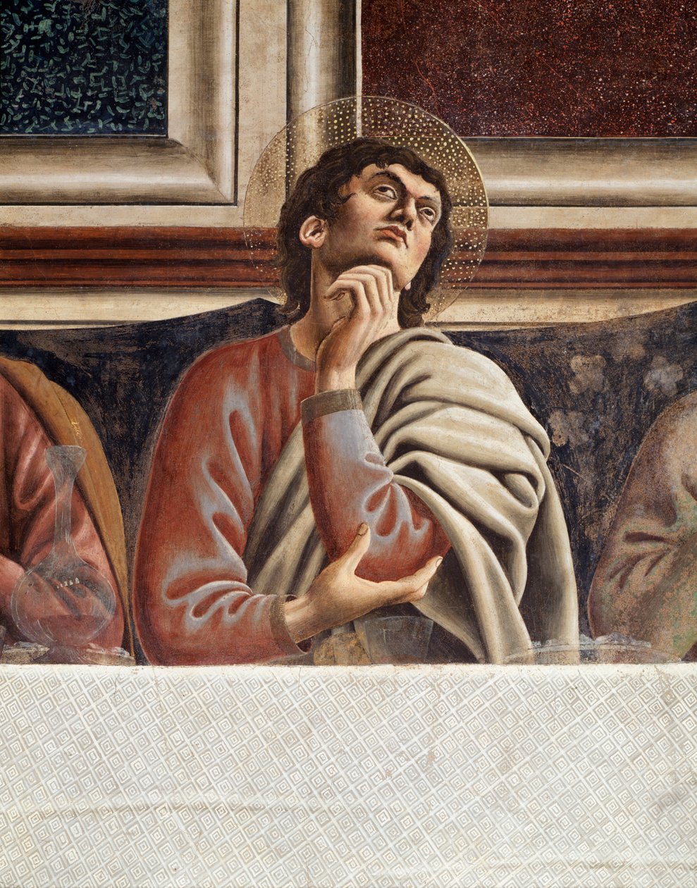 Poslední večeře, detail Thomase (Fresco od Andrea del Castagno