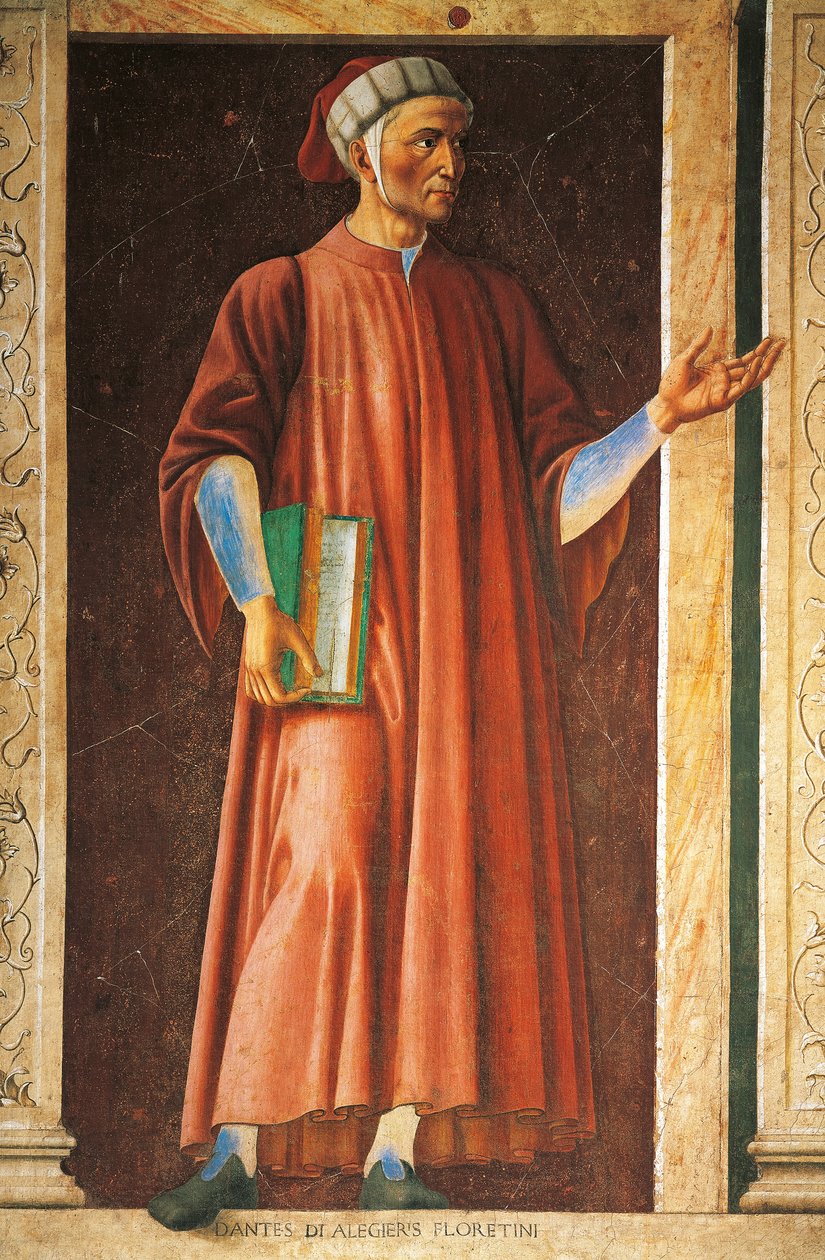 Portrét Dante Alighieri (freska) od Andrea del Castagno