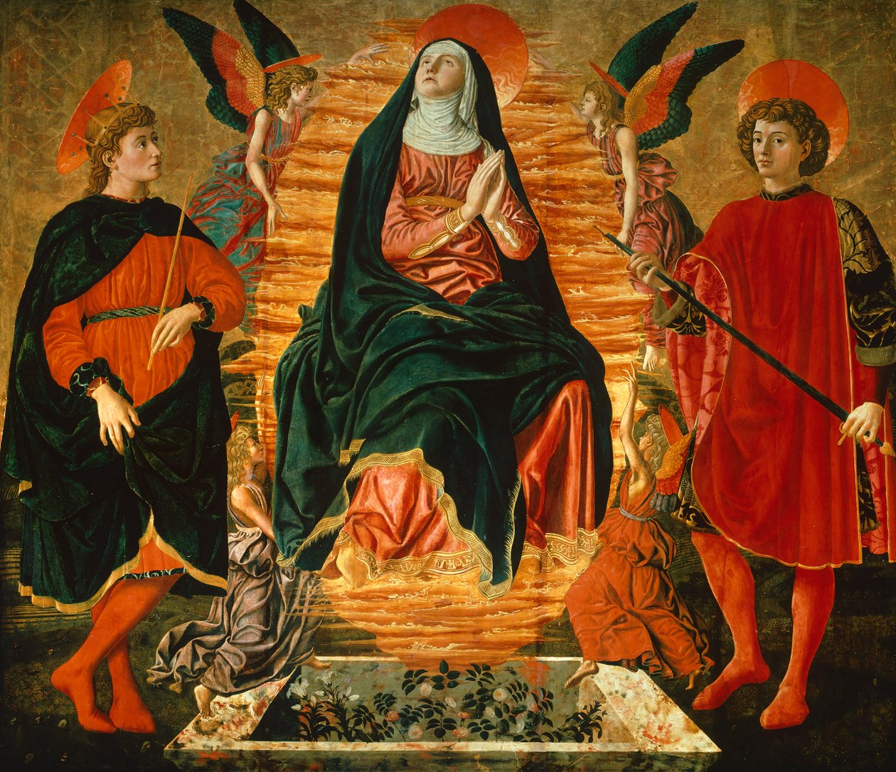 Nanebevzetí Panny Marie a svatých Julian a Miniato, Andrea del Castagno (asi 1421-1457) od Andrea del Castagno