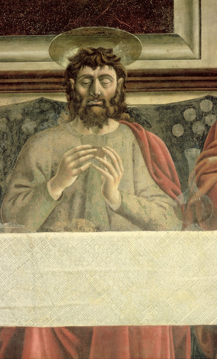 Poslední večeře, detail sv. Jakuba Většího, 1447 detail fresky z 85172 od Andrea del Castagno