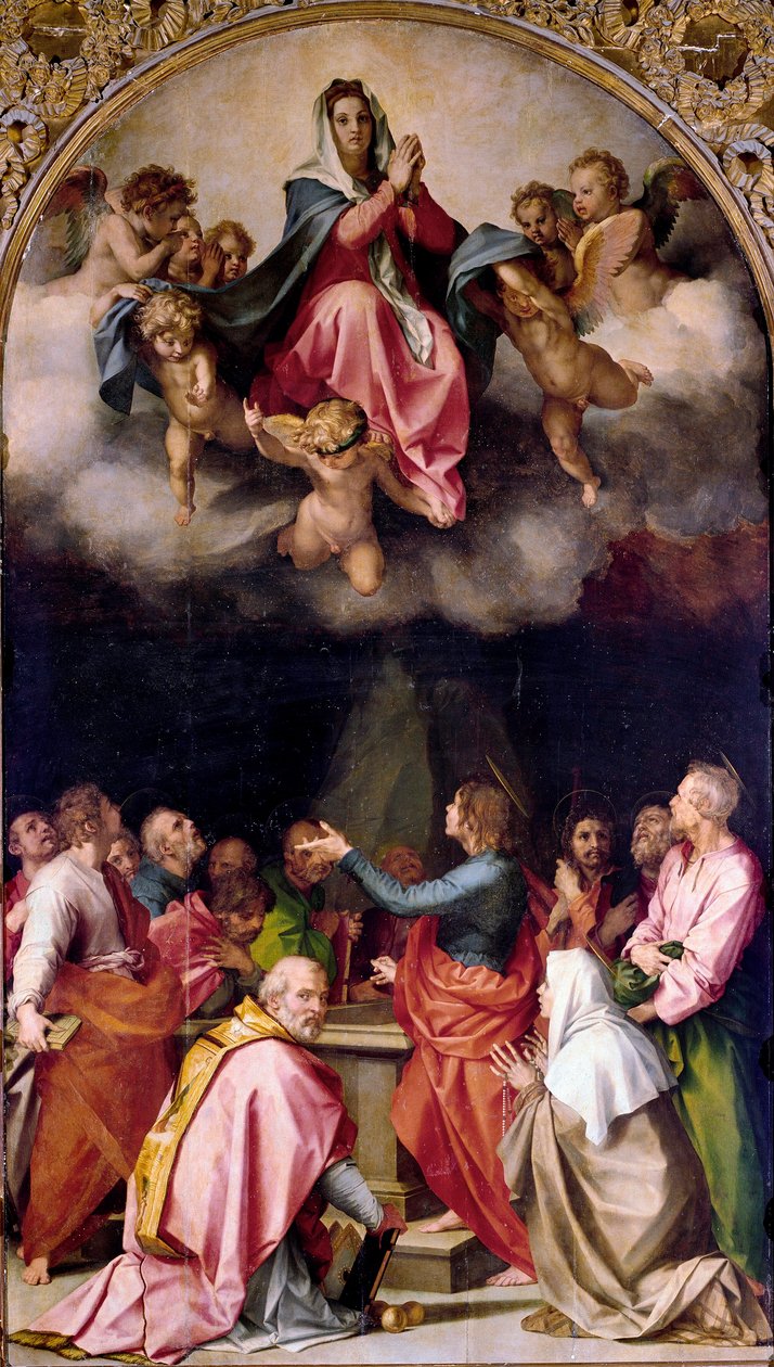 Obraz Nanebevzetí Passeriniho od Andrea del Sarto (1486-1531) 1522 Rozměr.379x222 cm Florencie, Palazzo Pitti od Andrea del Sarto