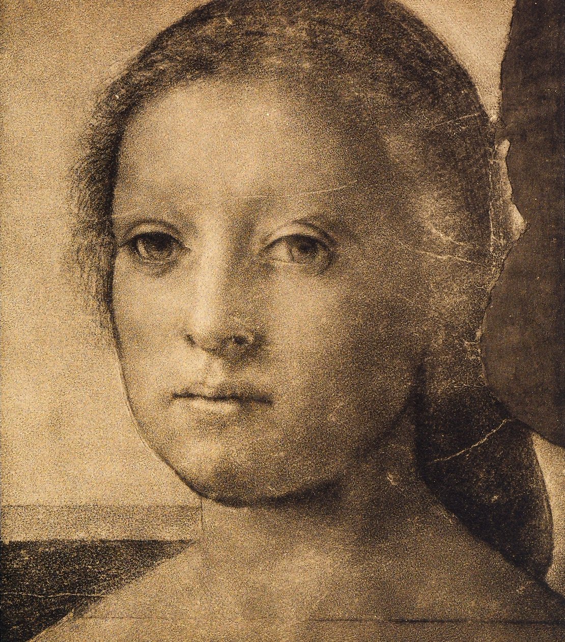 Hlava mladé ženy, kresba Andrea del Sarto. Kabinet kreseb a tisků, Galerie Uffizi, Florencie od Andrea del Sarto