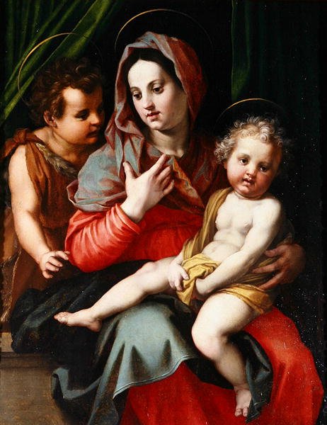 Madona s dítětem se svatým Janem (olej na desce) od Andrea del Sarto