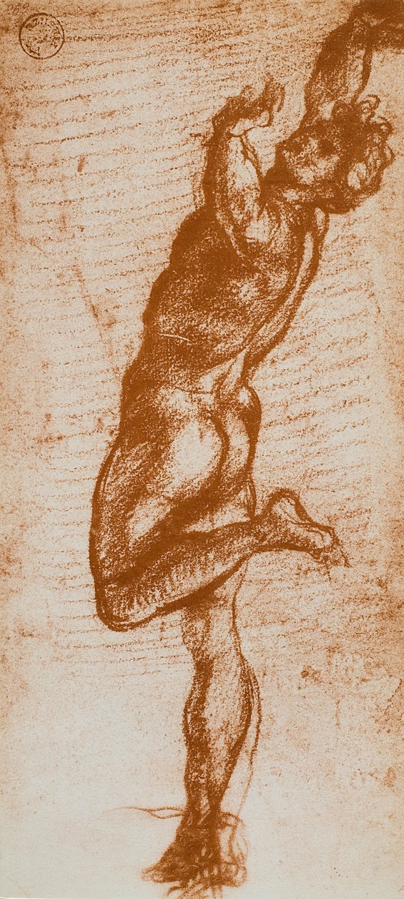 Mužská postava, kresba Andrea del Sarto. Gabinetto dei Disegni e delle Stampe, Galerie Uffizi, Florencie od Andrea del Sarto