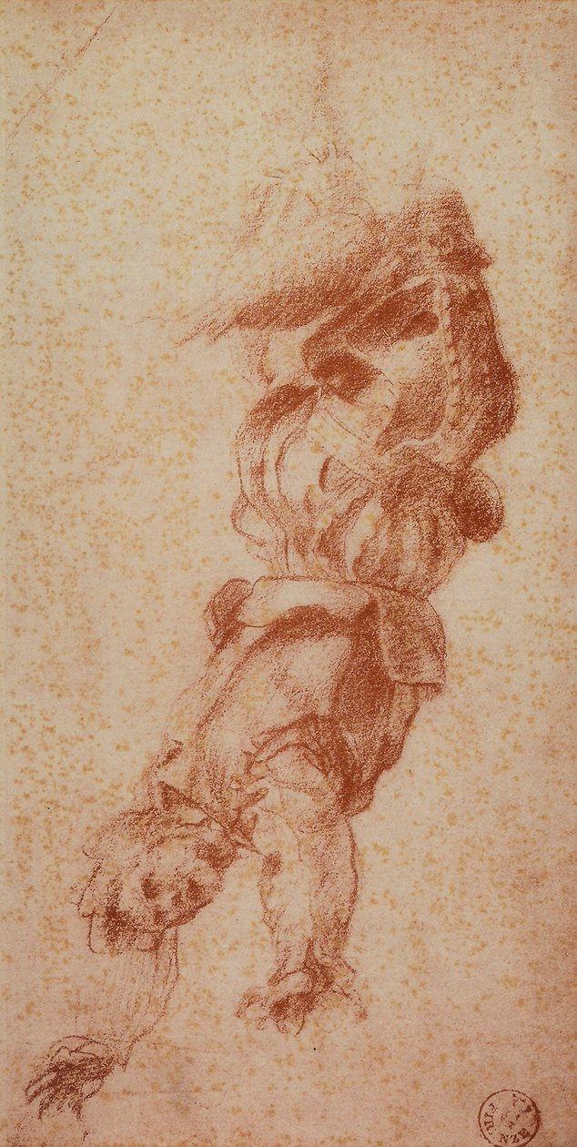 Mužská postava; kresba Andrea del Sarto. Gabinetto dei Disegni e delle Stampe, Galerie Uffizi, Florencie od Andrea del Sarto