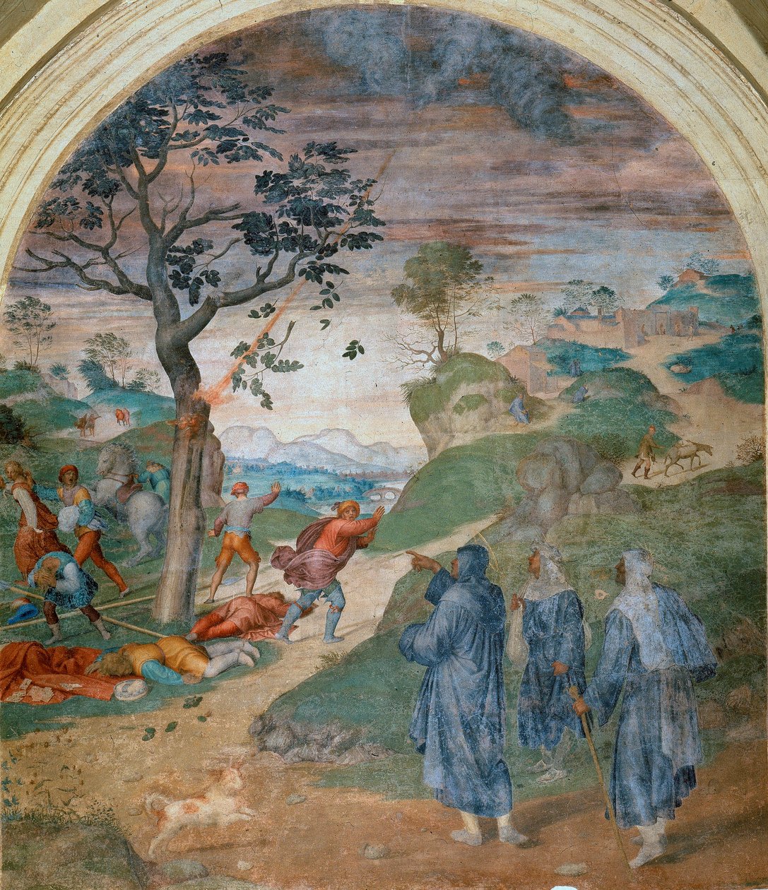 S. Filippo Benizzi trestající rouhače, 1509-1510 od Andrea del Sarto
