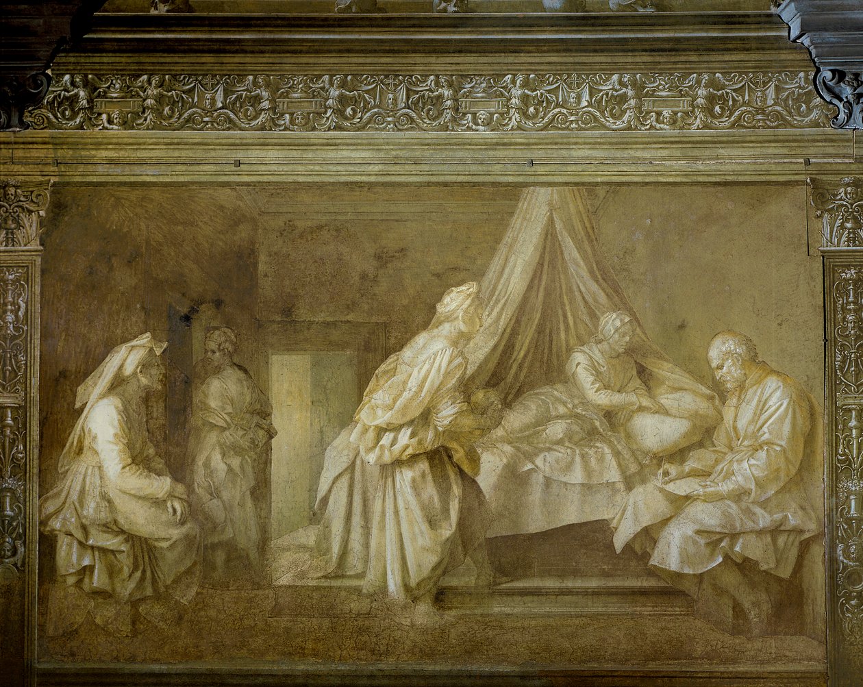 Příběhy svatého Jana od Andrea del Sarto (1486-1530), freska, Detail, klášter Scalzo, Florencie od Andrea del Sarto