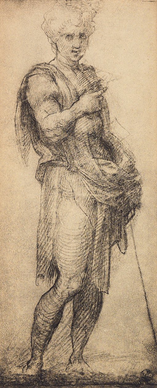 Studie mužské postavy, kresba Andrea del Sarto. Gabinetto dei Disegni e Stampe, Galerie Uffizi, Florencie od Andrea del Sarto