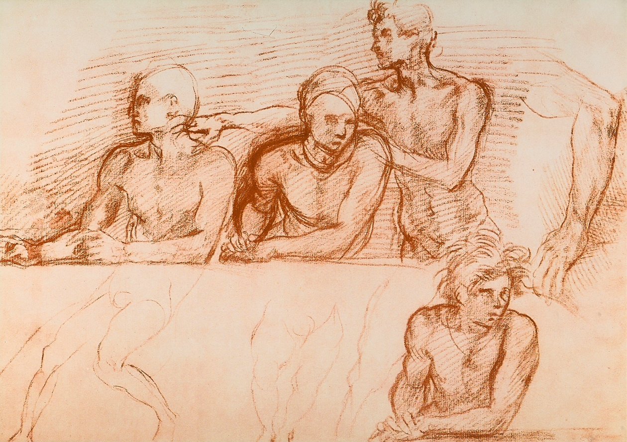 Studie o apoštolech k poslední večeři v San Salvi, kresba Andrea del Sarto. Gabinetto dei Disegni e Stampe, Galerie Uffizi, Florencie od Andrea del Sarto