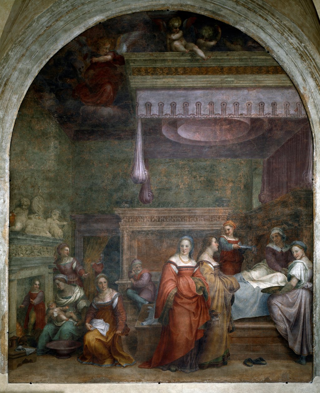 Narození Marie (Freska od Andrea del Sarto