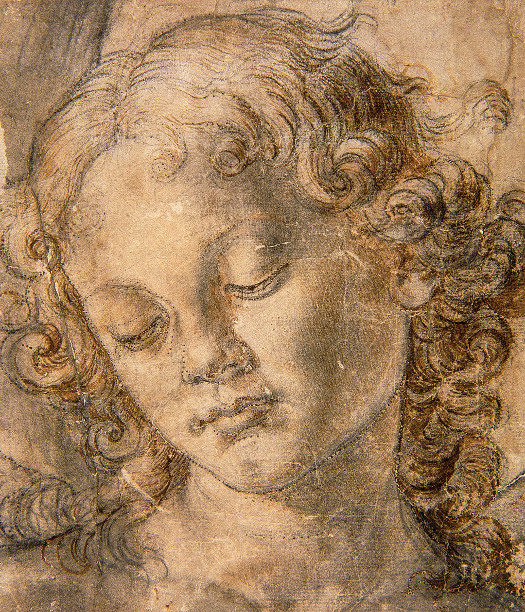 Hlava anděla od Andrea del Verrocchio