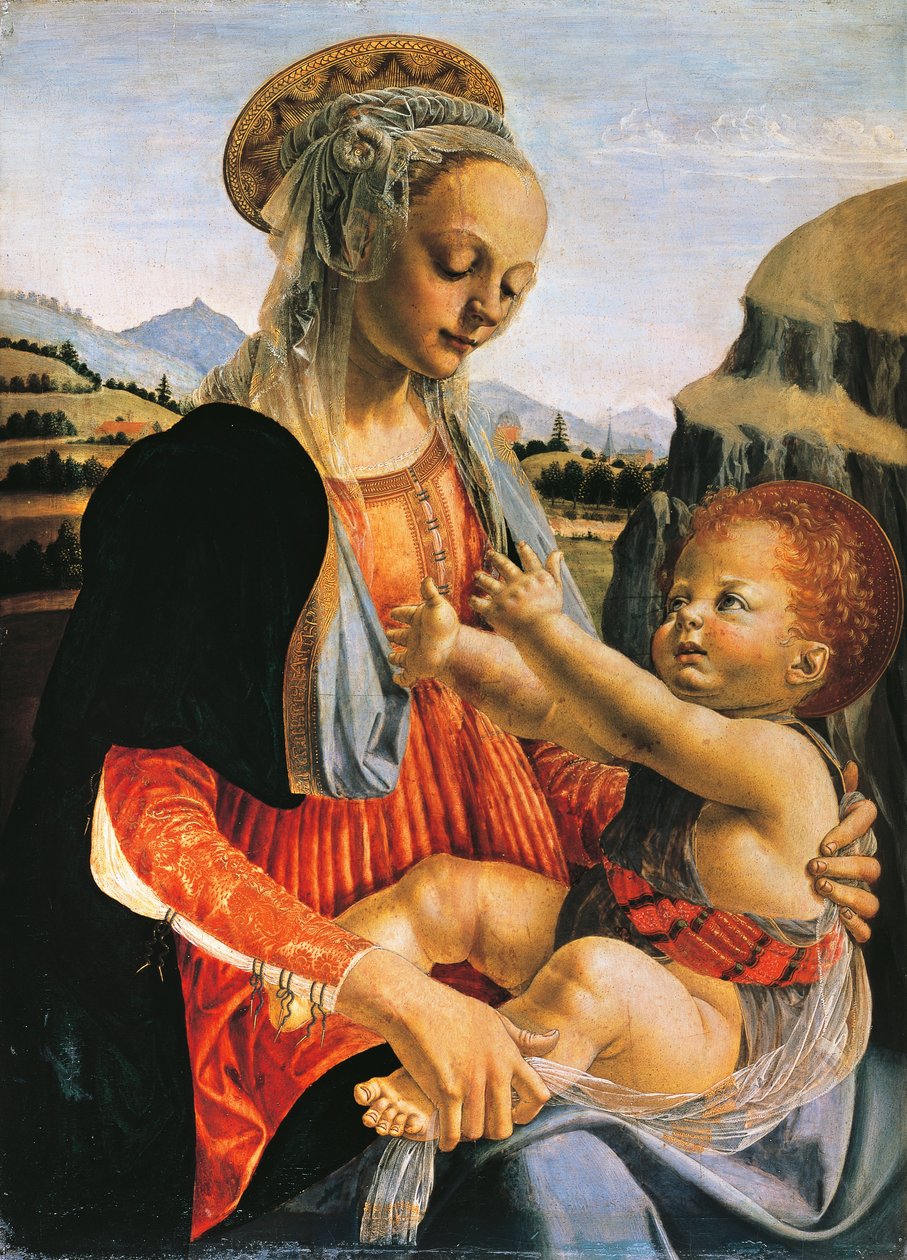 Madona s dítětem, cca 1470, Andrea del Verrocchio (1437-1488), Olej na dřevě, 75,5x54,8 cm od Andrea del Verrocchio