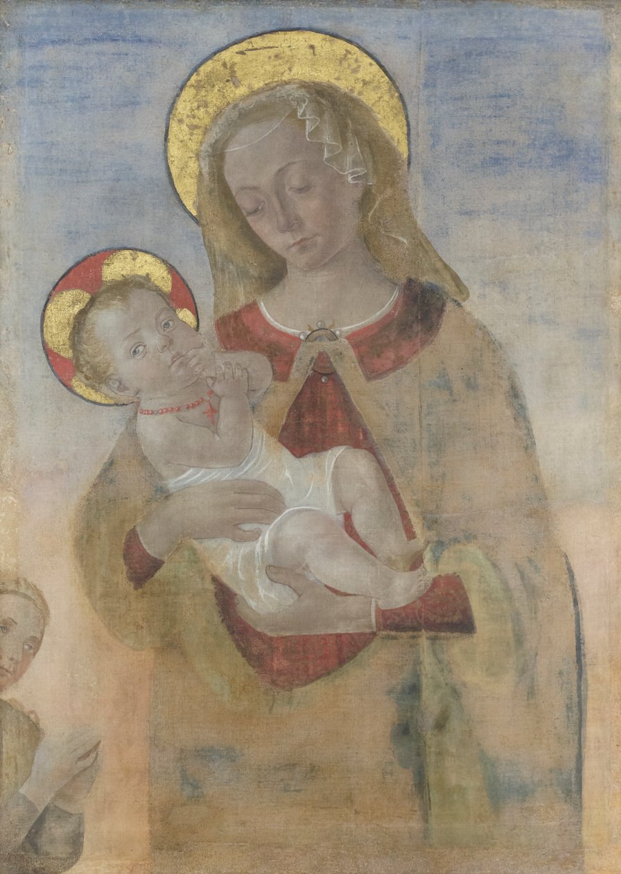 Madona s dítětem a modlící se, asi 1470-80 (olej na plátně) od Andrea del Verrocchio