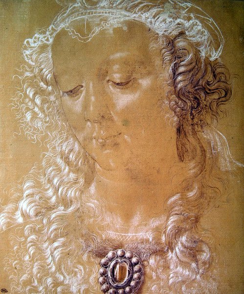 Portrét Isabelly dEste (pastel a pastelka) od Andrea del Verrocchio