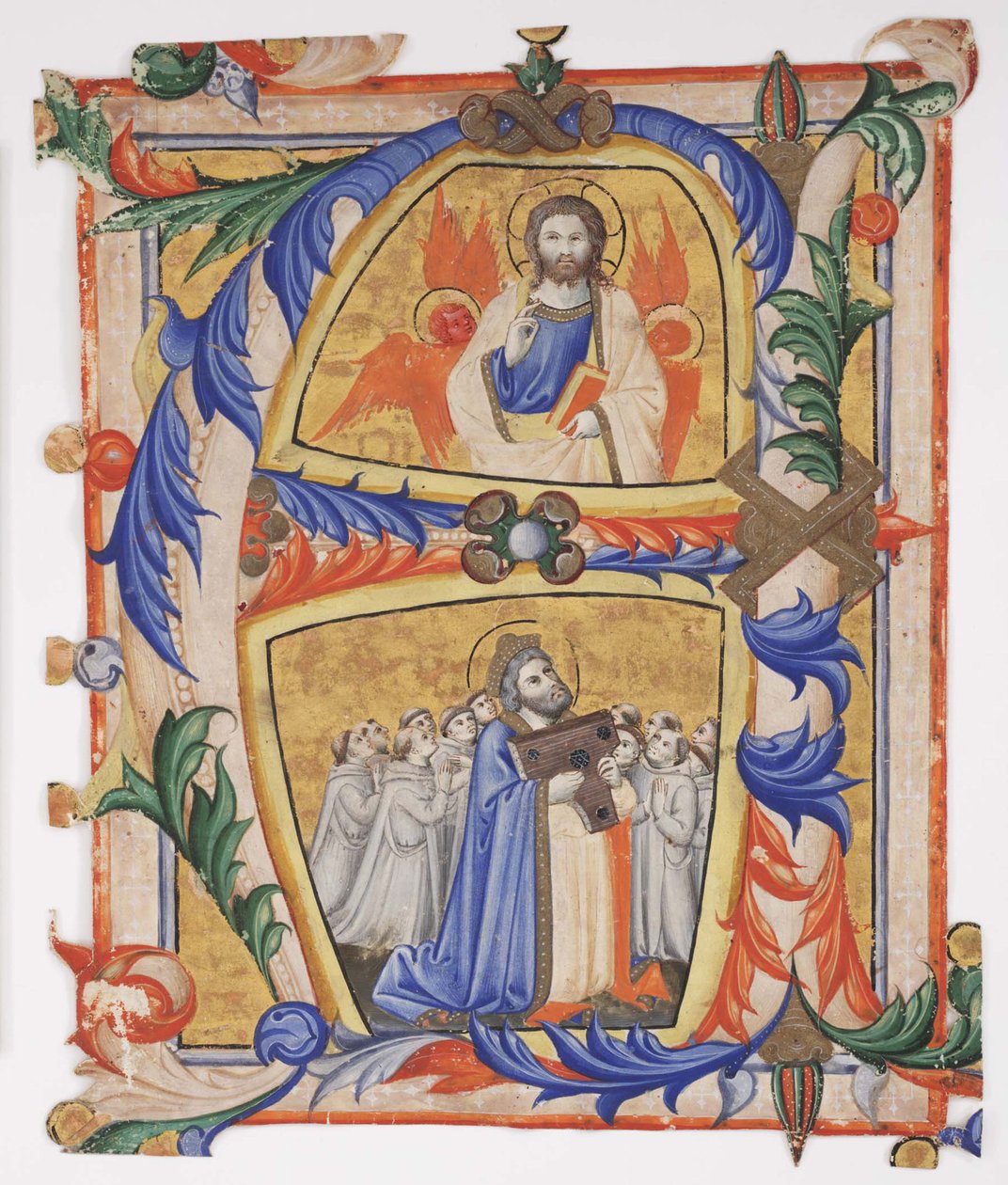 Kristus se zjevuje Davidovi a skupině kamaldulských mnichů, 1390-1410 od Andrea di Bartolo