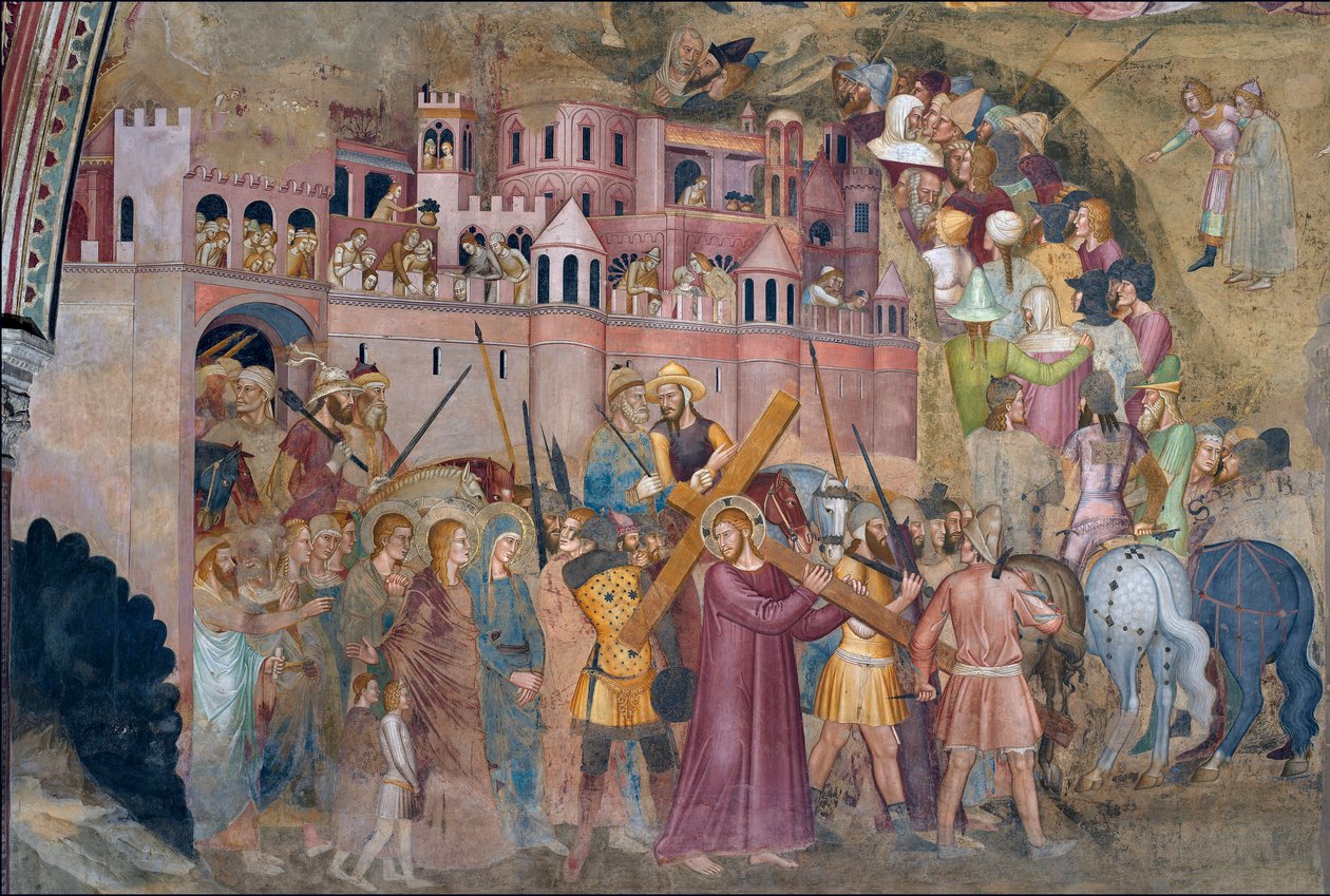 Kristus nesoucí kříž - Kristus nesoucí kříž - Freska ze Španělské kaple od Andrea di Bonaiuto od Andrea di Bonaiuto (fl.1343 77)