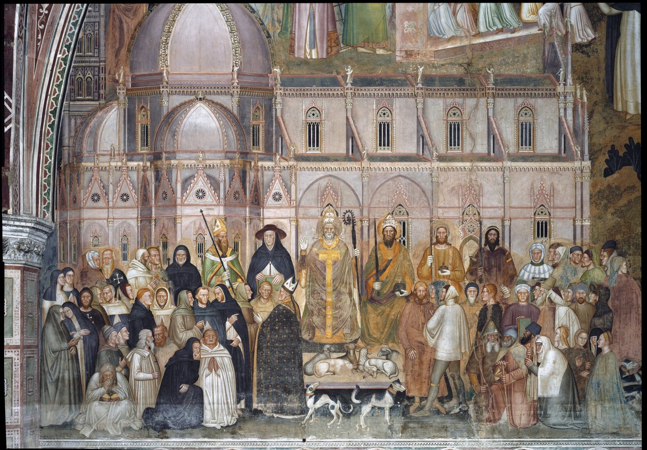 Triumf katolické církve (Detail Fresco od Andrea di Bonaiuto (fl.1343 77)