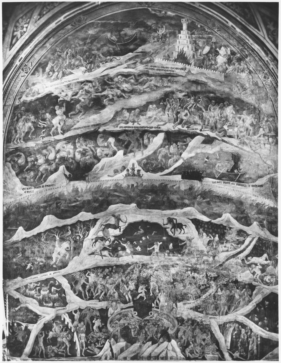 Peklo, z Božské komedie (Inferno) od Dante Alighieri (1265-1321) od Andrea di Cione Orcagna